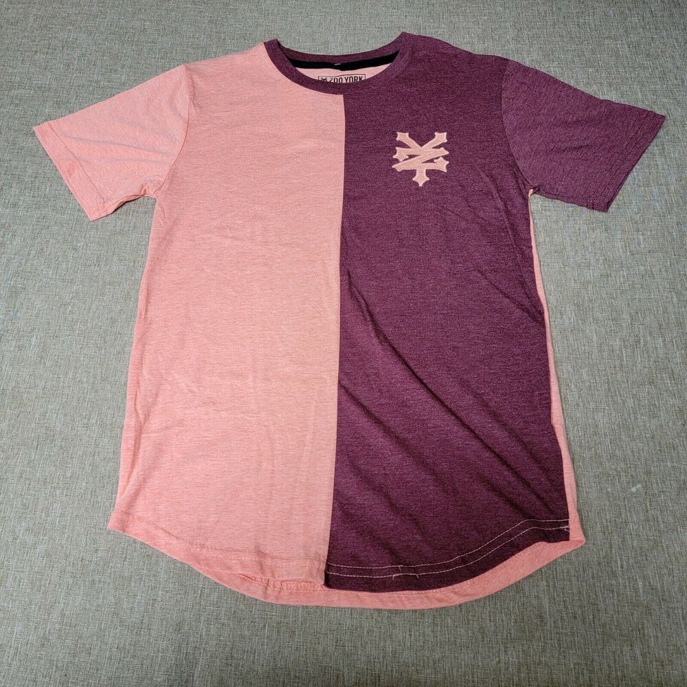 Zoo York Short Sleeve Pullover Shirt Color Block Size Med 10/12 Chai Heather